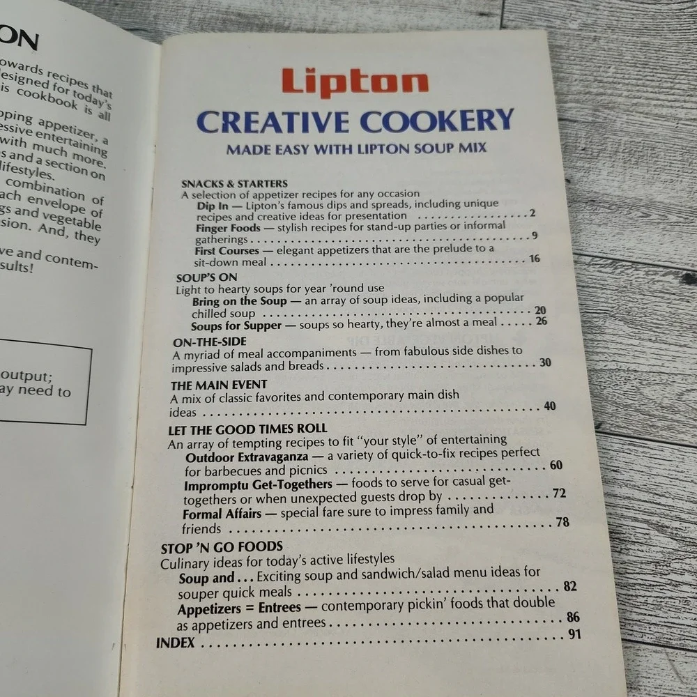 Lipton‎ Creative Cookery Cookbook 1987 Booklet Soup Mix Recipes 80s Vintage